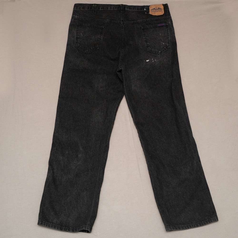 Vintage 80s 90s Dakota By 5 Brothers Black‎ Cotton Denim Jeans 40 x 31 USA Made - Picture 4 of 11